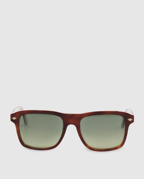 Brunello Cucinelli Коричневые солнцезащитные очки Intarsia Rays MOCPATTS13