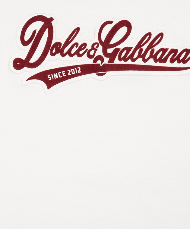 Dolce&Gabbana Дитяча біла футболка з нашивкою логотипа L4JTHVG7Q2W26 зображення 3