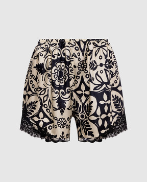 Maurizio Бежеві шорти із шовку в принт MZS6W01030481