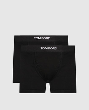 Tom Ford Набір чорних трусів-боксерів з контрастним візерунком логотипа T4XC31040