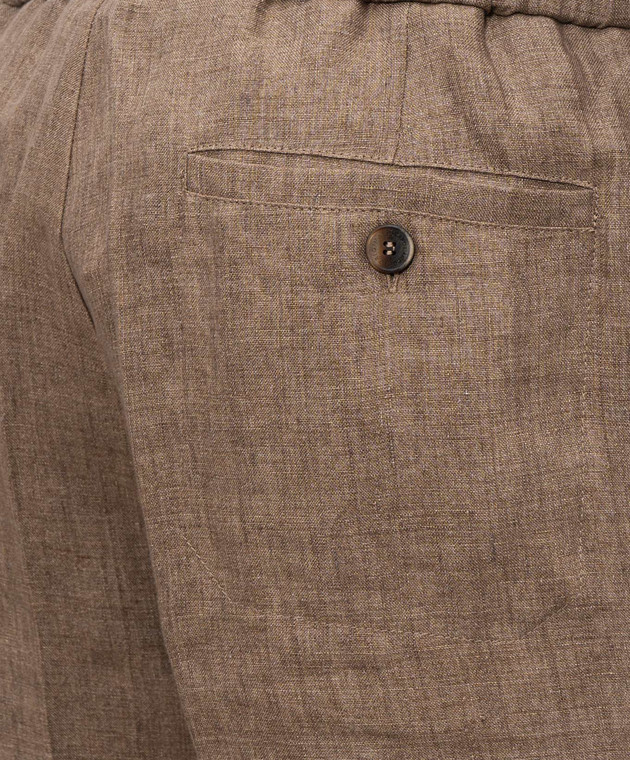 CAPOBIANCO Коричневі штани з льону 20M811LL00 зображення 5