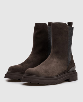 Brunello Cucinelli Коричневі замшеві челсі MZSFG3307P