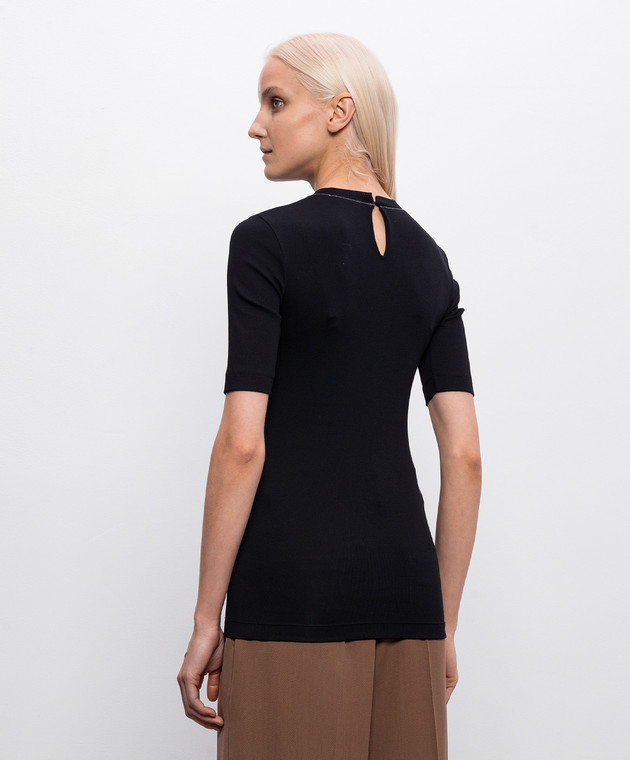 Brunello Cucinelli Черный топ с цепочкой мониль MPTC8BJ310 изображение 4