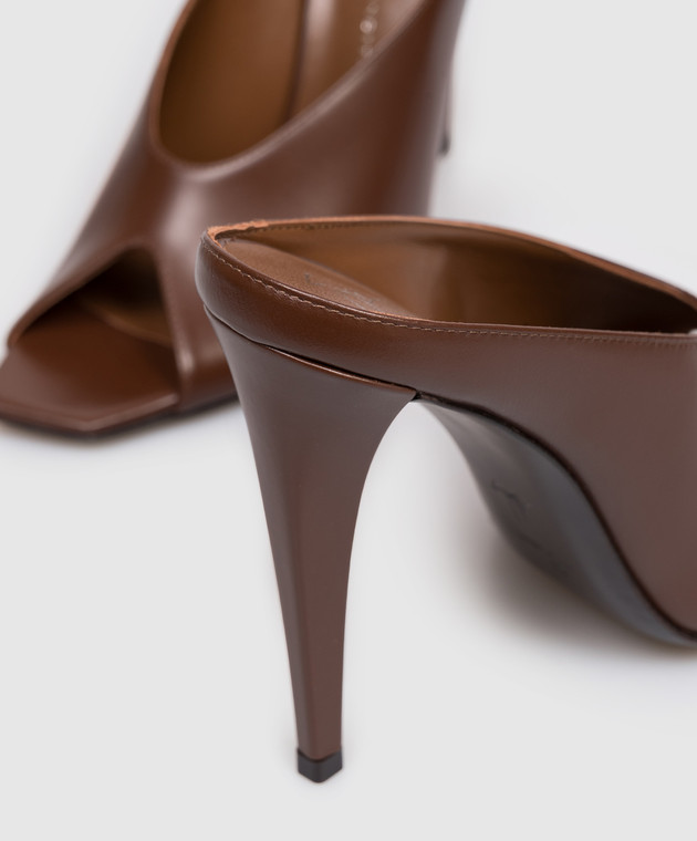 Giuseppe Zanotti Коричневые кожаные мюли E600071 изображение 5