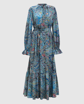 Etro Синя сукня-сорочка в принт WRHA063199SAEI4