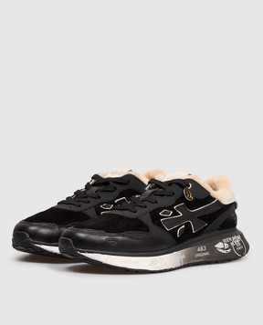 Premiata Черные кожаные кроссовки LAURYN на меху LAURYN