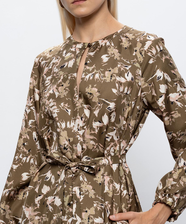 Max Mara Сукня COCCOLE із шовку кольору хакі MXMCOCCOLE зображення 4