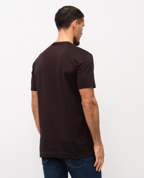 Dolce&Gabbana Коричневая футболка с вышивкой логотипа G8RA2ZG7PZE