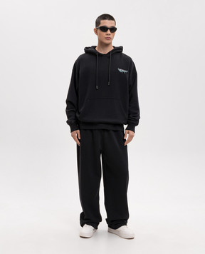 Off-White Чорне худі з емблемою Moon 44MBB085S26F00E