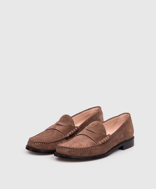 Stuart Weitzman Коричневые замшевые лоферы LOTTIE SK307 изображение 2