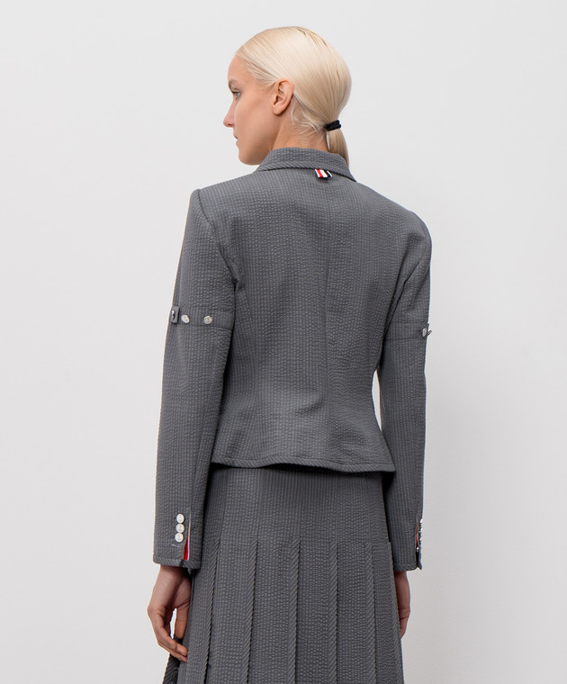 Thom Browne Сірий жакет з вовни FBR067B06455 зображення 4