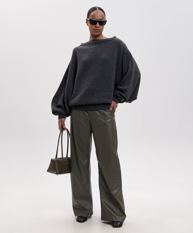 Maison Margiela MM6 Серый свитер с шерстью с вышивкой логотипа S52DA0100M13287 изображение 2