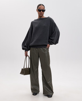 Maison Margiela MM6 Серый свитер с шерстью с вышивкой логотипа S52DA0100M13287