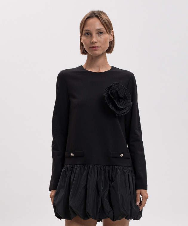 Twinset Чорна сукня з оборкою 262AP2522 зображення 3