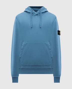 Stone Island Блакитне худі з логотипом K2S156100062S0051