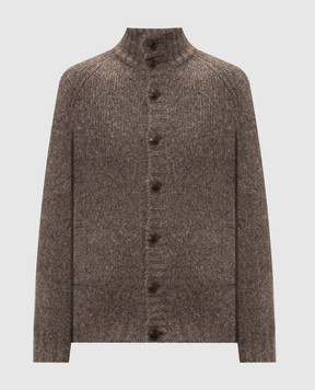 Brunello Cucinelli Коричневий кардиган з кашеміру та шовку MET302106