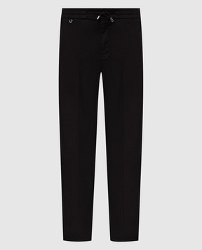 Stefano Ricci Чорні штани з льоном M1T610005BLCTL1U