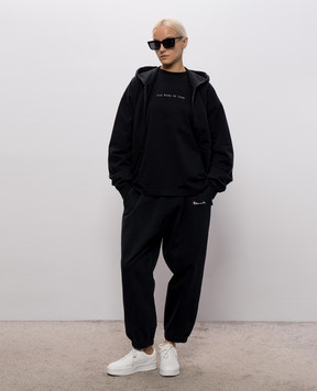 Vetements Черный лонгслив с надписью MH27LS198Bw