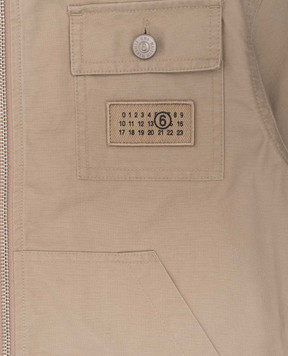 Maison Margiela MM6 Дитяча бежева куртка з емблемою M60930MM07D