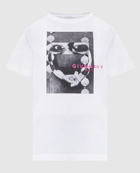 Givenchy Біла футболка з принтом BW70FMP7A3