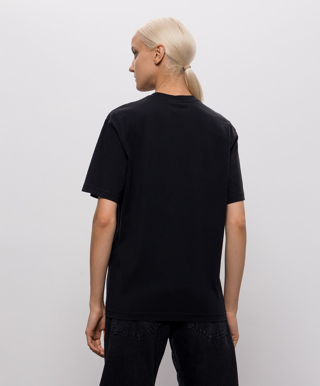 Vetements Чорна футболка з принтом логотипа MH27TR161Bw зображення 4