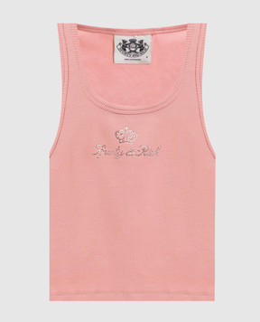 Sporty & Rich Розовый топ Juicy Crown в рубчик TO116716689PI07