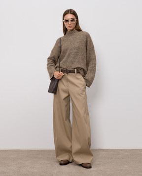 Brunello Cucinelli Коричневий светр з кашеміром та вовною MTX755604P