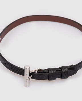 Alexander McQueen Чорний шкіряний браслет з логотипом 8134721AAUG