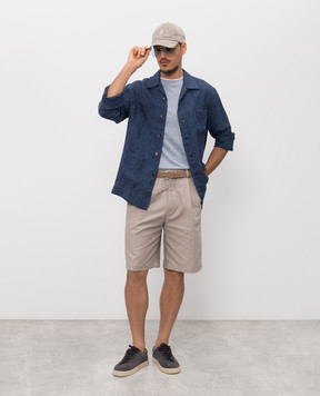 Brunello Cucinelli Бежевые шорты с льном MH262G0620