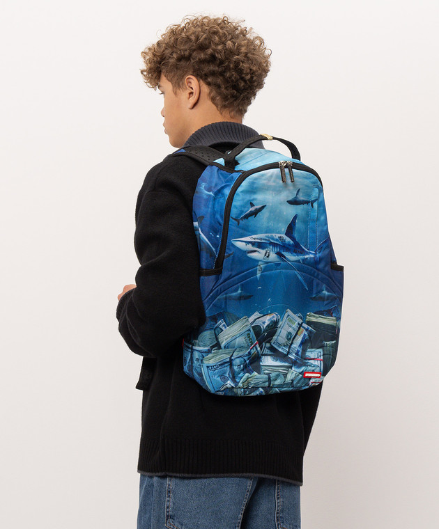 Sprayground Детский синий рюкзак SHARK SECURITY CEO 910B7394NSZ изображение 2