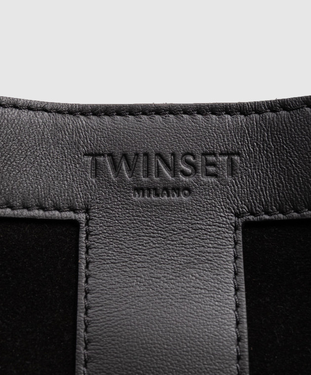 Twinset Чорна замшева сумка-тоут 262TB7141 зображення 4