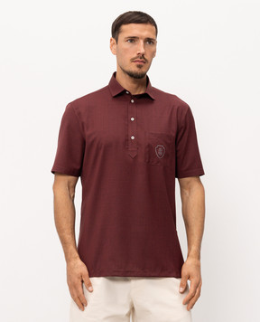Brunello Cucinelli Бордове поло з вовни з принтом емблеми MM6701301F