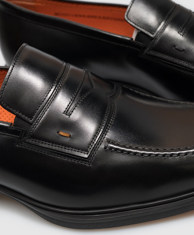 Santoni Чорні шкіряні лофери MGEG18964NEAXNTG зображення 5