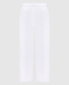 Peserico Белые брюки с леном с отворотами P0403605435