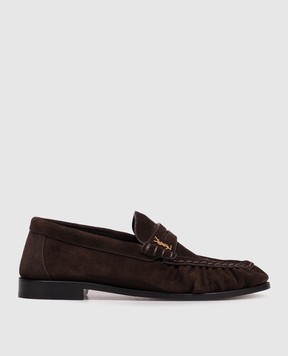 Saint Laurent Коричневые замшевые лоферы LE 8189082W5AA