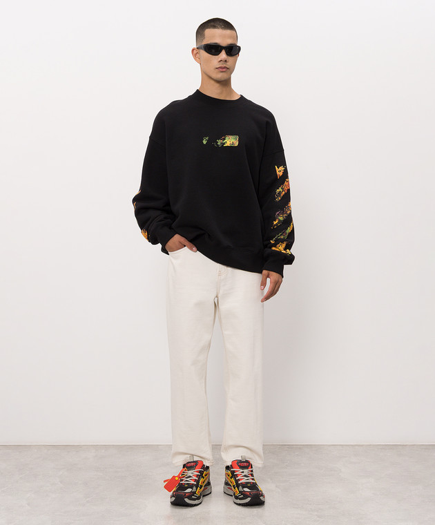 Off-White Черные худи с принтом Spices Arrow 44MBA054F26F002 изображение 2