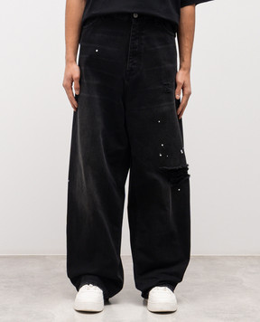 Vetements Черные джинсы с прорехами ME76DP070B3