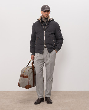 Brunello Cucinelli Серая пуховая куртка из шерсти MM4701606