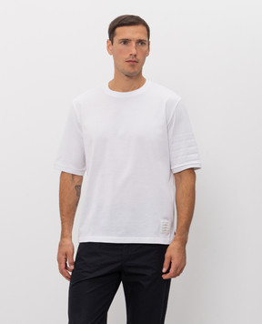 Thom Browne Футболка кольору айворі з нашивкою MJT581AJ0276