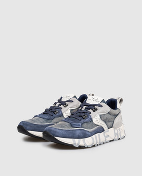 Voile Blanche Сині кросівки CLUB01 з вінтажним ефектом 0012017465183C67