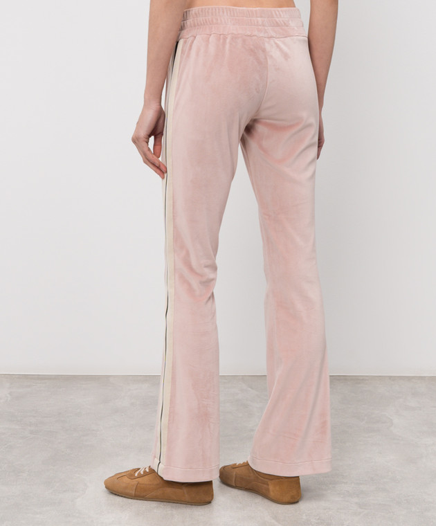 Palm Angels Розовые велюровые спортивные брюки с вышивкой логотипа PWCJ019S26FAB001 изображение 4