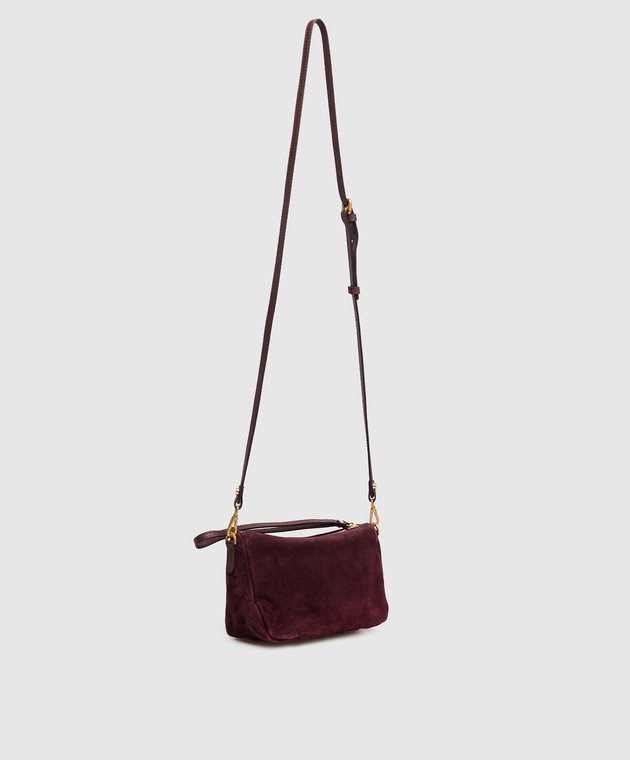 Gianni Chiarini Бордовая замшевая сумка кросс-боди Nora BS10224CMPL изображение 3