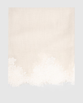 Ermanno Scervino Белый палантин из кашемира с кружевом D485R307APQBV