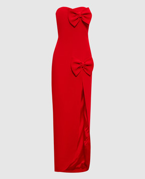 Alessandra Rich Червона сукня-бюст'є з бантами FABX4269F4692