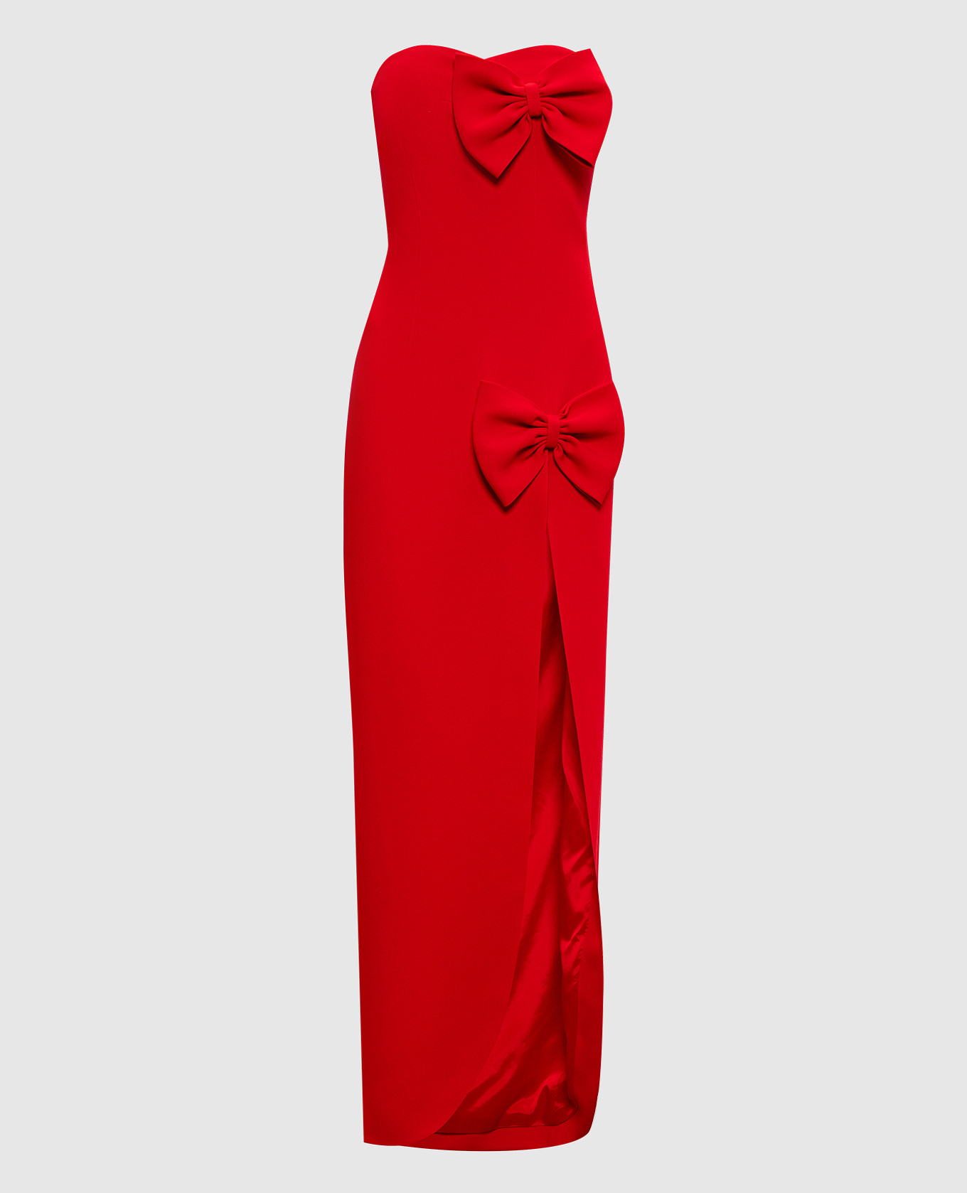 

Красное платье-бюстье с бантами, Красный, Вечерние платья