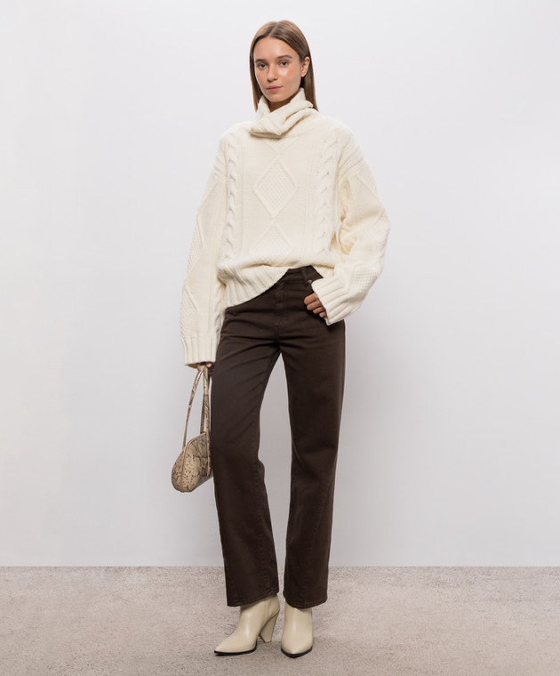 Woolrich Светр з вовною кольору айворі CFWWKN2061FRUF0706 зображення 2