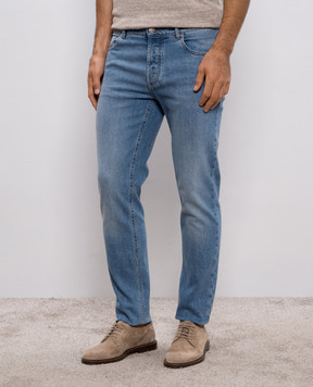 Brunello Cucinelli Блакитні джинси з патчем логотипа M283PD3210