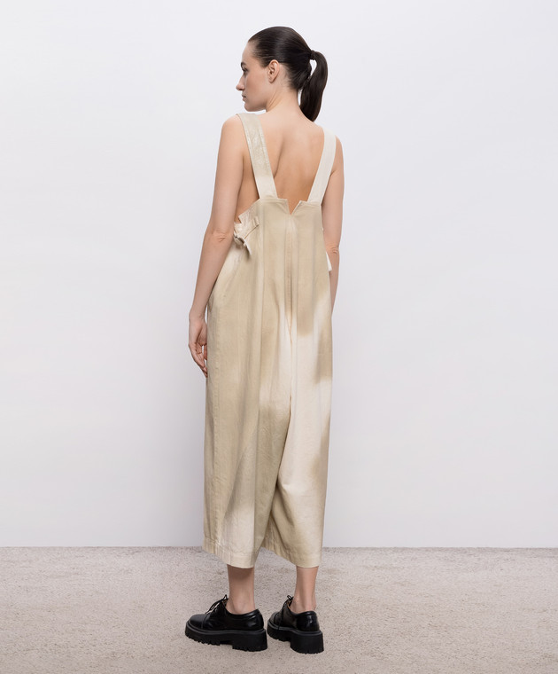 Y`S Yamamoto Бежевый комбинезон с эффектом металлизированного напыления YKD04006 изображение 4