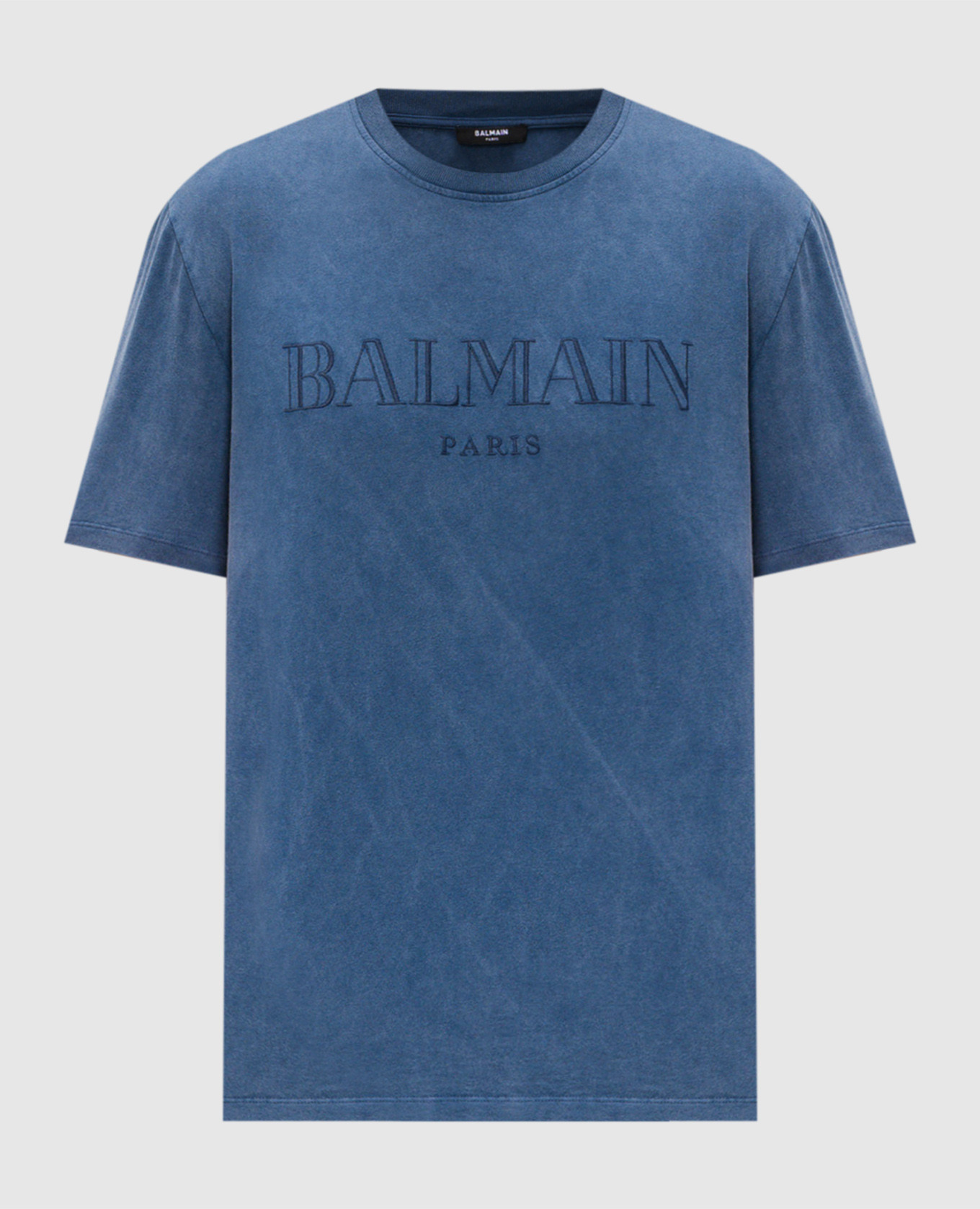 Голубая футболка с вышивкой логотипа