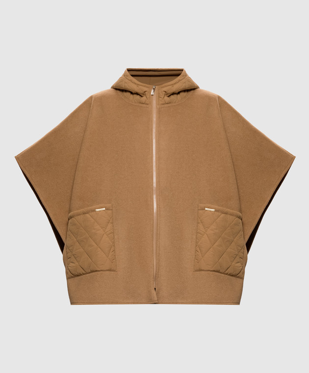 Twinset Коричневе пончо з капюшоном 262LI4BLL